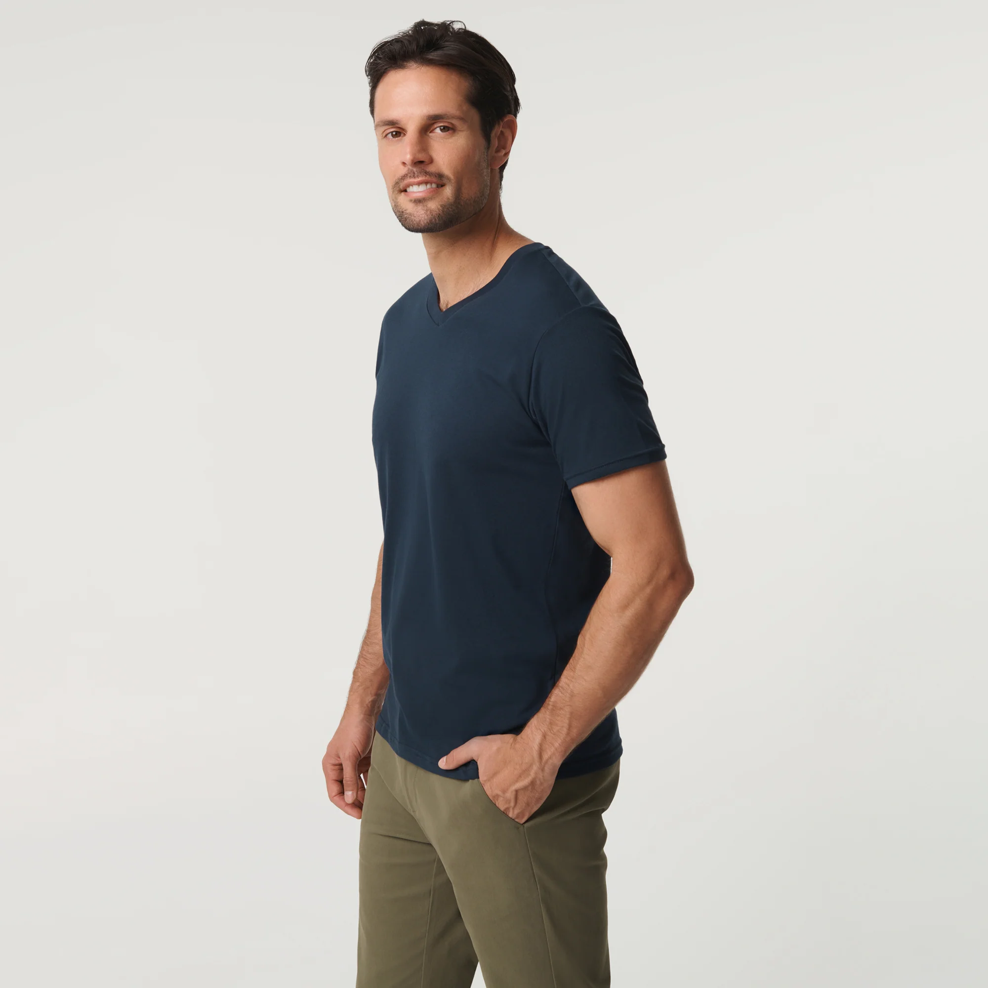 Classic V Neck - Navy - Image 5